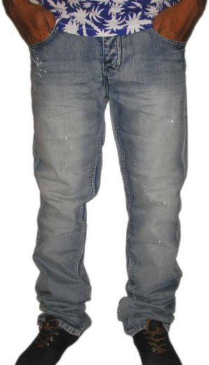 Ανδρικό jean παντελόνι ξεβαμμένο με πιτσιλιές