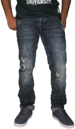 Ανδρικό ξεβαμένο jeans με σκισίματα