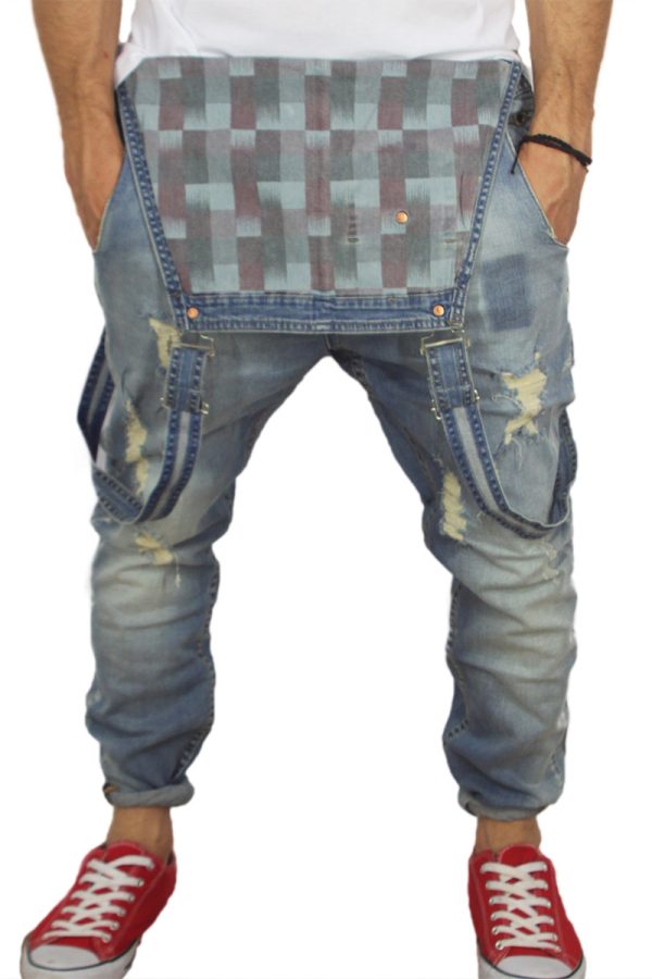 Ανδρική τζιν σαλοπέτα με σκισίματα