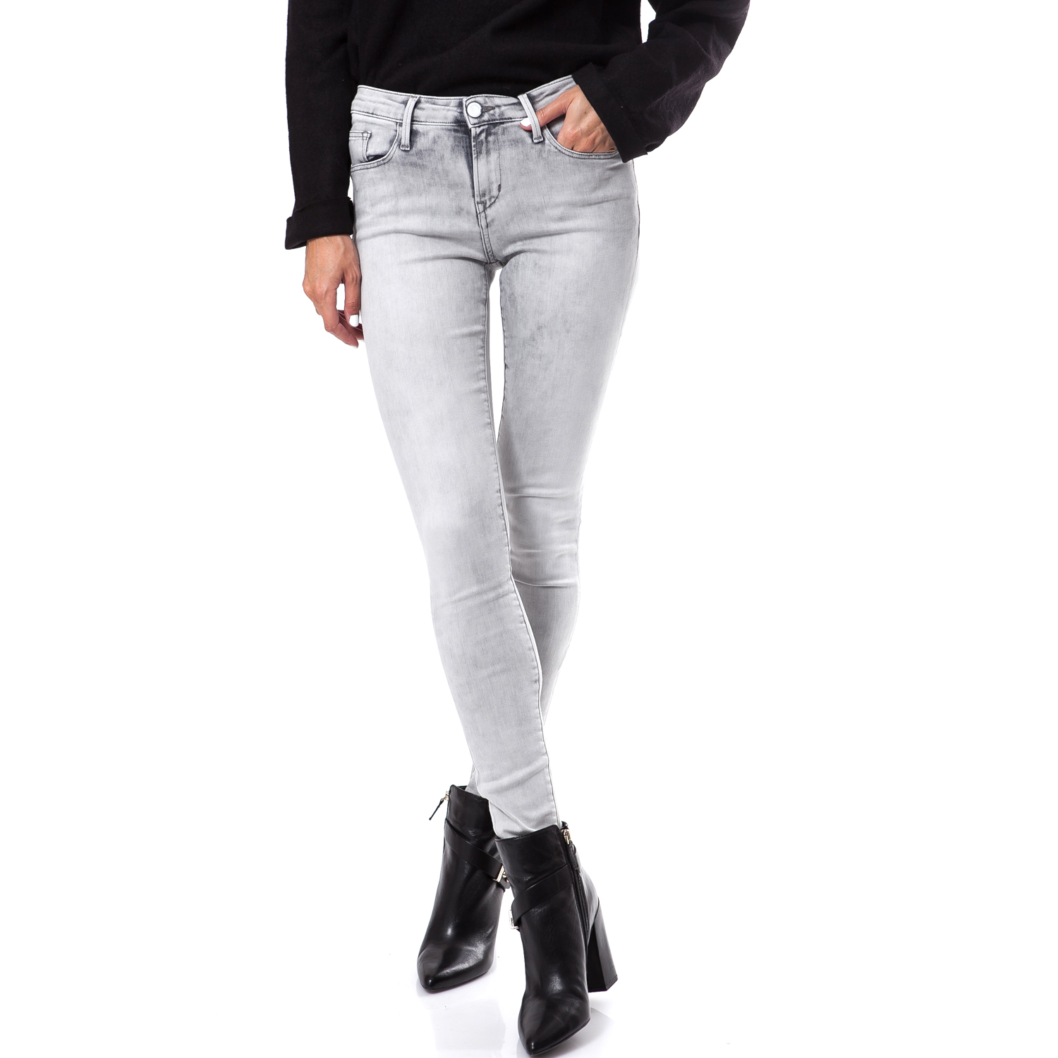 CALVIN KLEIN JEANS - Γυναικείο τζιν παντελόνι Calvin Klein Jeans γκρι CALVIN KLEIN JEANS - Γυναικείο τζιν παντελόνι Calvin Klein Jeans γκρι