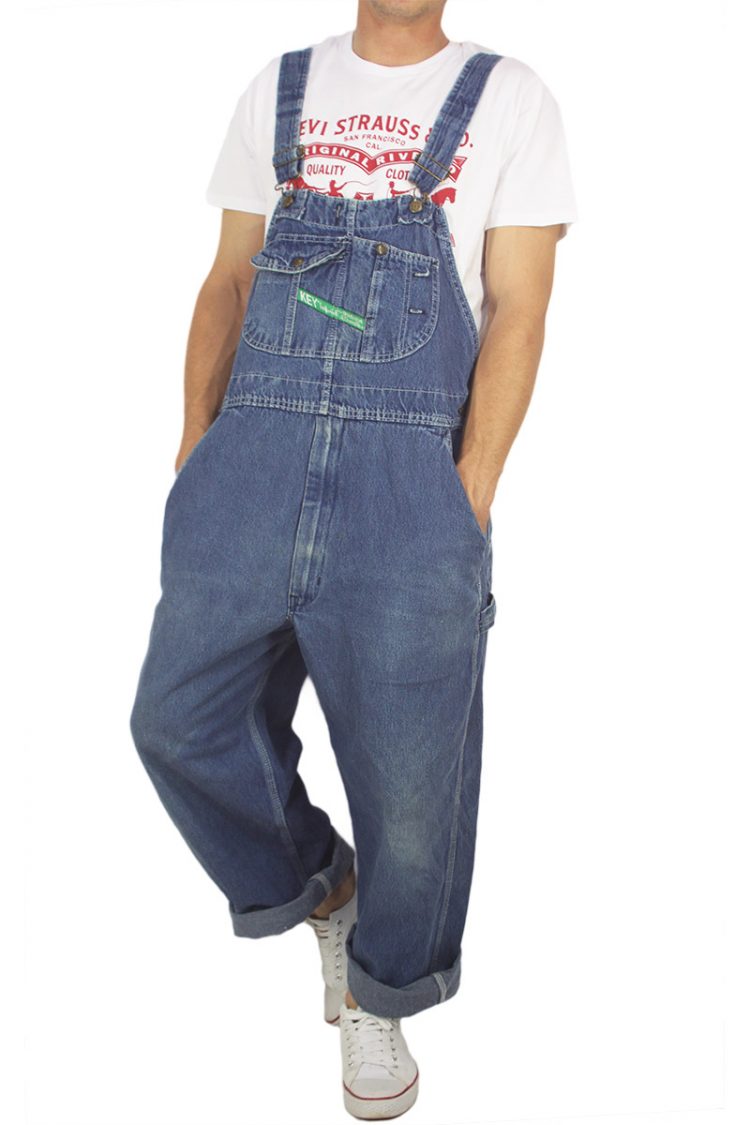 Key 90s vintage denim overall blue