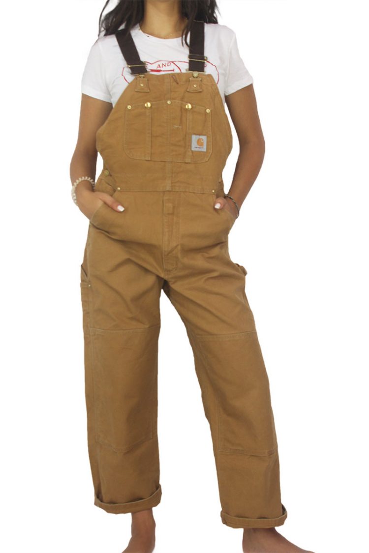 90s vintage brown denim overall