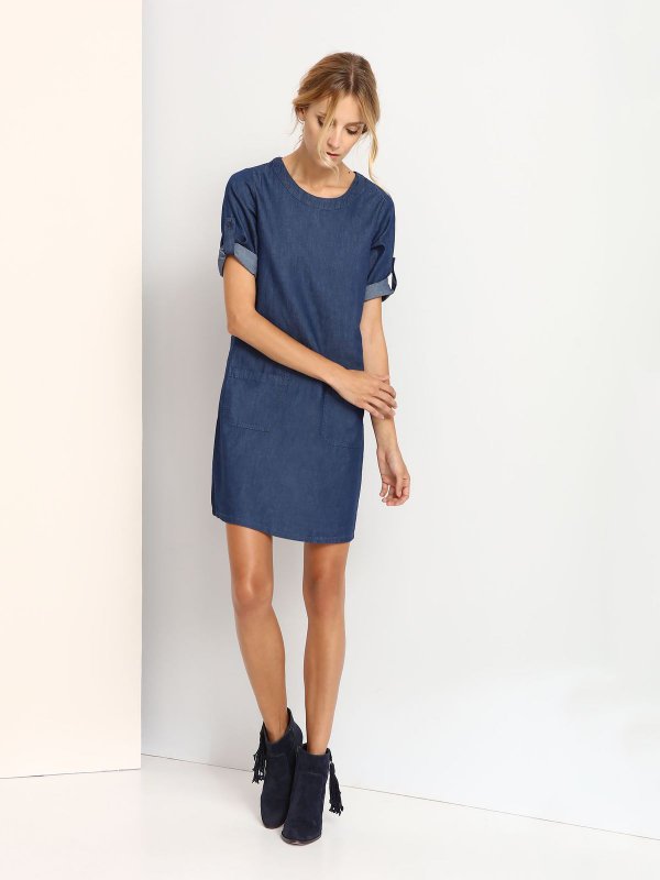 TOP SECRET κομψο τζιν φορεμα TOP SECRET κομψο τζιν φορεμα