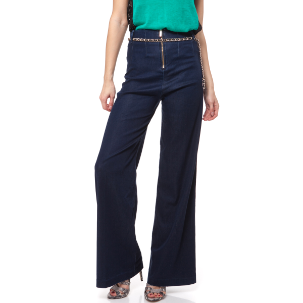 GUESS - Γυναικείο τζιν παντελόνι CLEA PALAZZO Guess μπλε
