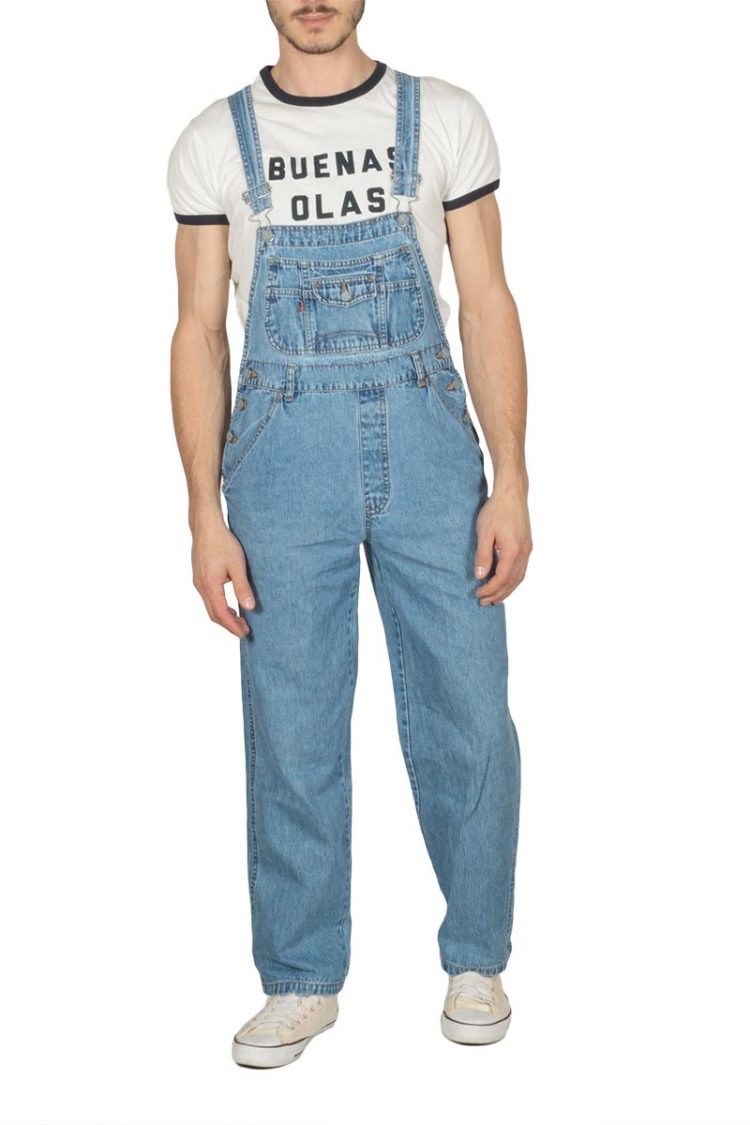 90s vintage overall middle blue