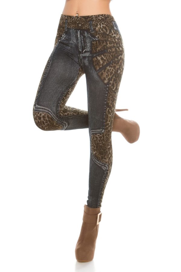 Leggings με animal print - Σκούρο Μπλε