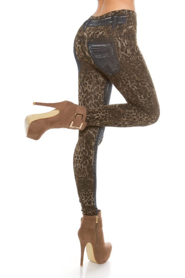 Leggings με animal print - Σκούρο Μπλε