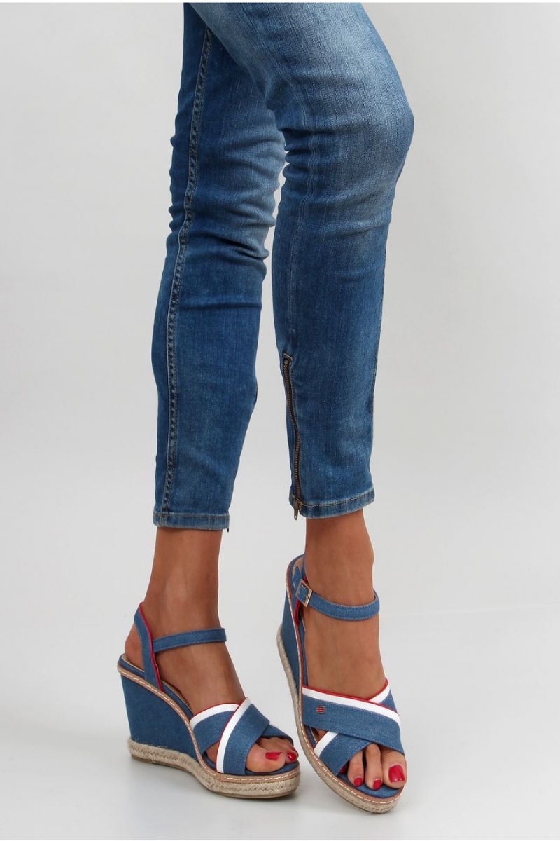 Τζιν πλατφόρμες εσπαντρίγιες - Μπλε Τζιν πλατφόρμες εσπαντρίγιες - Μπλε