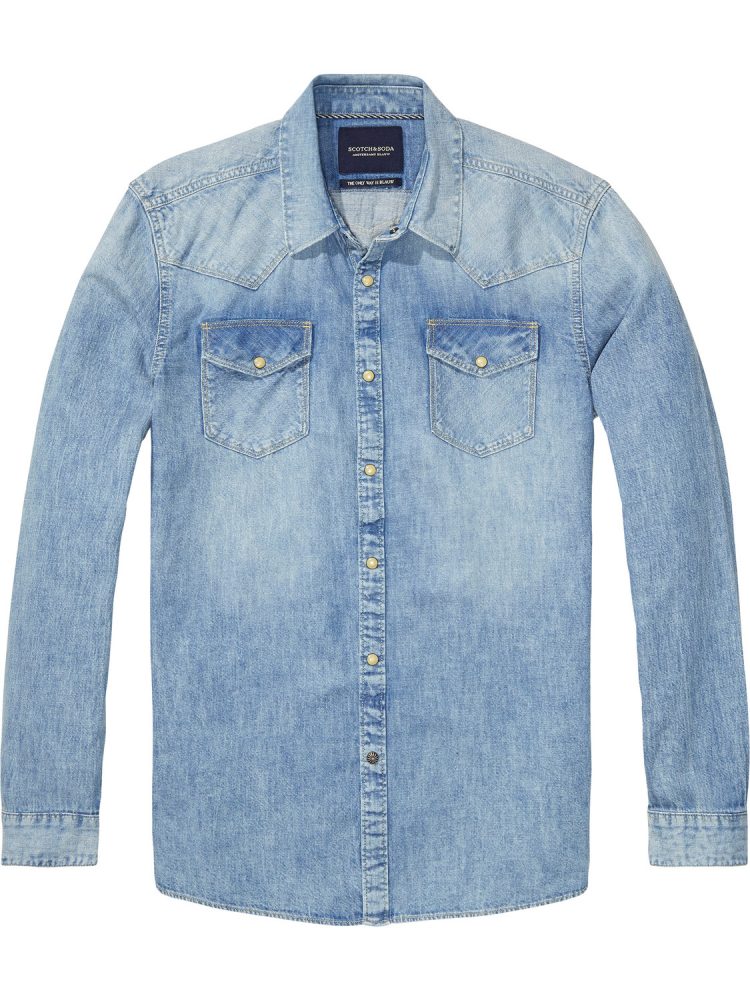 Scotch & Soda Amsterdams Blauw Πουκάμισο (Denim)