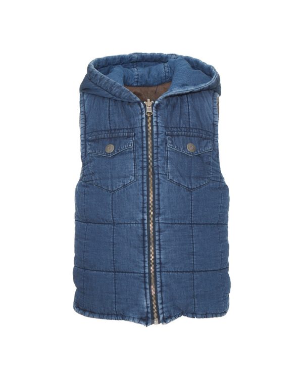 Παιδικό μπουφάν αμάνικο δύο όψεων