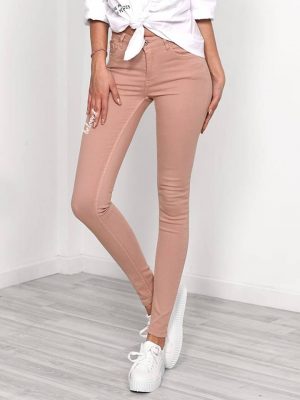 DUSTY PINK HI WAISTED JEAN 1