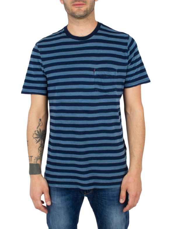 LEVIS T-Shirt SS SETIN SUNSET POCKET HALF ST - DARK INDIGO - WORN IN LEV29813-0005 117