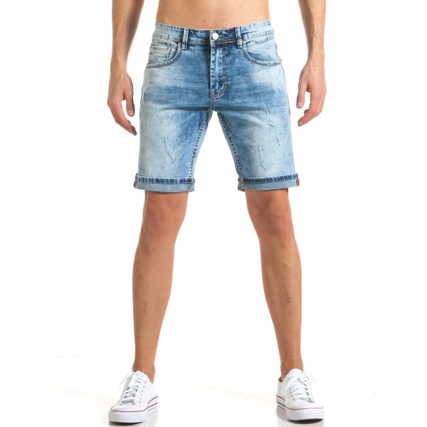 Ανδρικό γαλάζιο τζιν βερμούδα Bruno Leoni