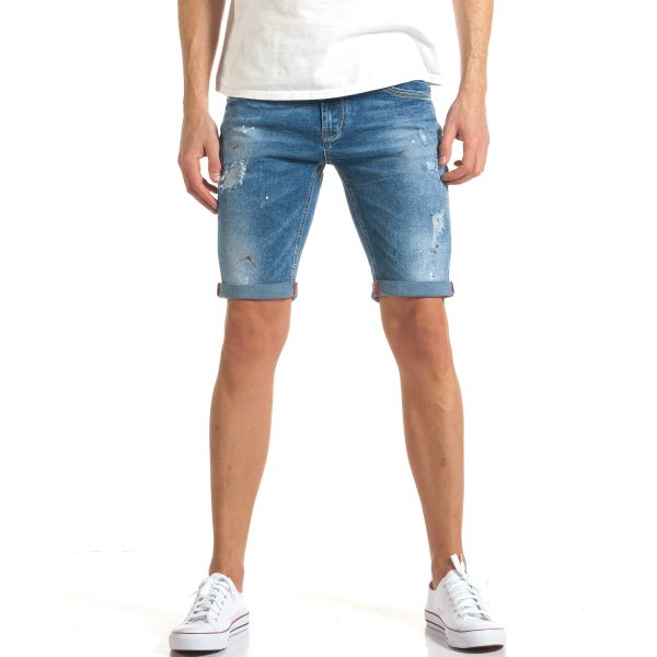 Ανδρικό γαλάζιο τζιν βερμούδα I Fashion