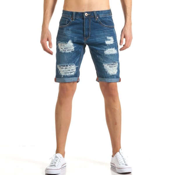 Ανδρικό γαλάζιο τζιν βερμούδα I Fashion Ανδρικό γαλάζιο τζιν βερμούδα I Fashion