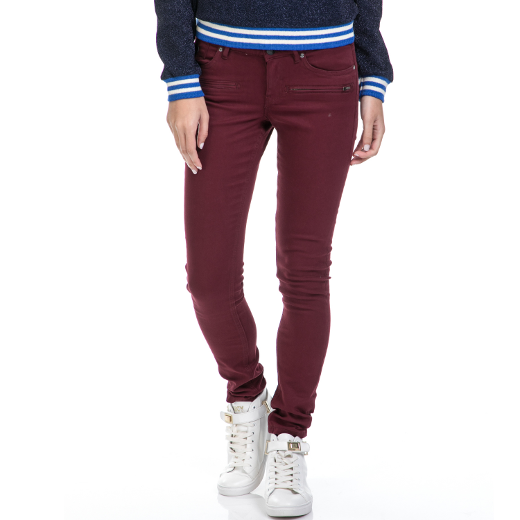 MAISON SCOTCH - Γυναικείο παντελόνι La Parisienne Zip - La Luna MAISON SCOTCH κόκκινο