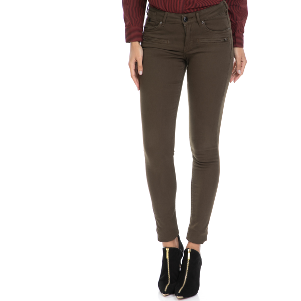 MAISON SCOTCH - Γυναικείο τζιν παντελόνι La Parisienne Zip - La Luna MAISON SCOTCH καφέ