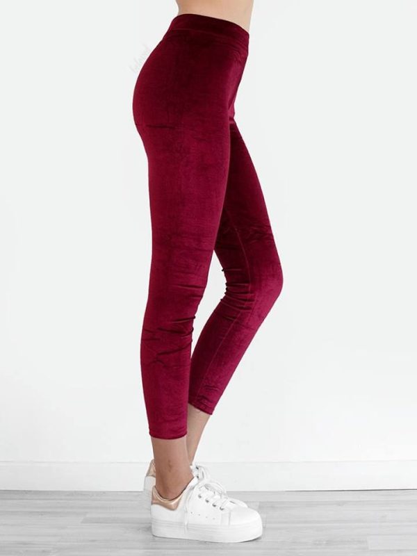 CHERRY VELVET LEGGINGS