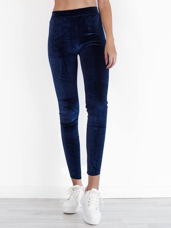 BLUE VELVET LEGGINGS