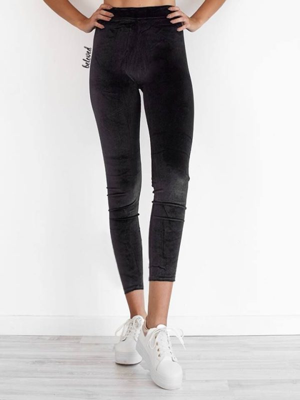 BLACK VELVET LEGGINGS