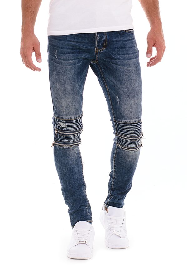Ανδρικό Jean Zipper Knees Ανδρικό Jean Zipper Knees