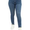 Γυναικείο μπλε ελαστικό τζιν παντελόνι σωλήνας Plus Size 3