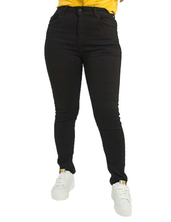Γυναικείο μαύρο τζιν παντελόνι Plus Size Super Strech