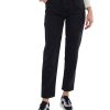 Γυναικείο μαύρο τζιν παντελόνι Mom Fit λάστιχο τσέπες