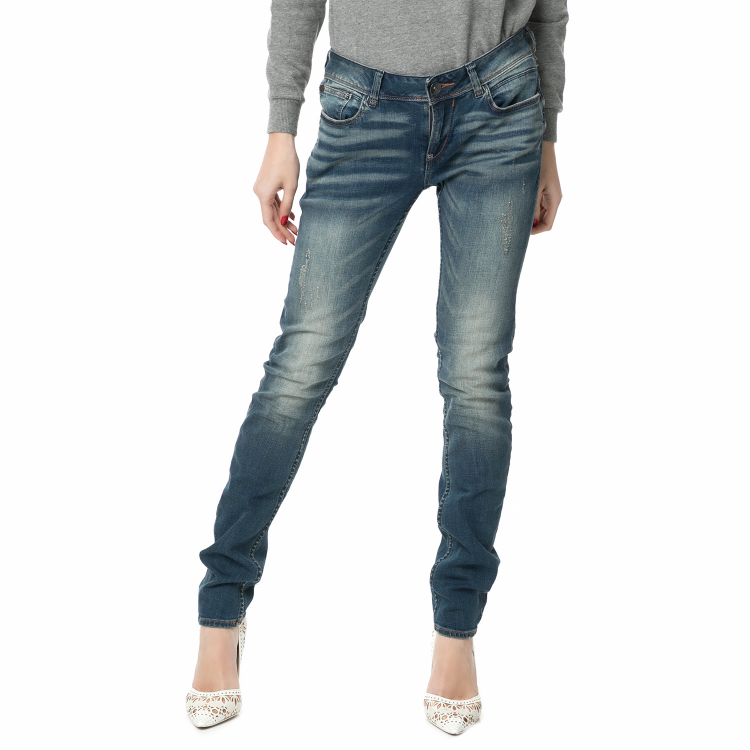 GARCIA JEANS - Γυναικείο τζιν παντελόνι Riva GARCIA JEANS μπλε με ξεβάμματα