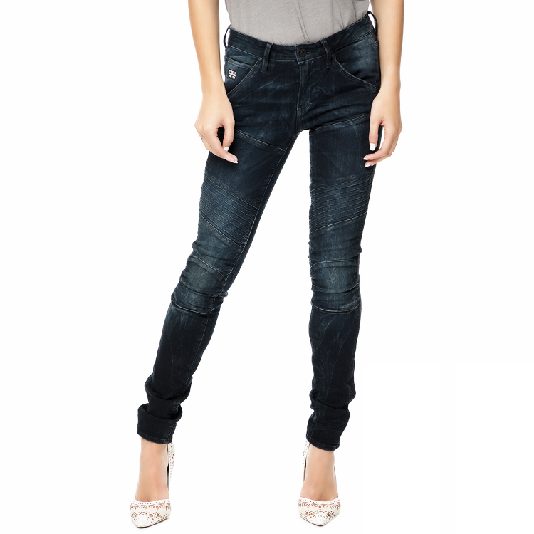 G-STAR RAW - Γυναικείο τζιν παντελόνι G-STAR RAW 5620 Custom Mid Skinny μπλε σκούρο με σχέδιο