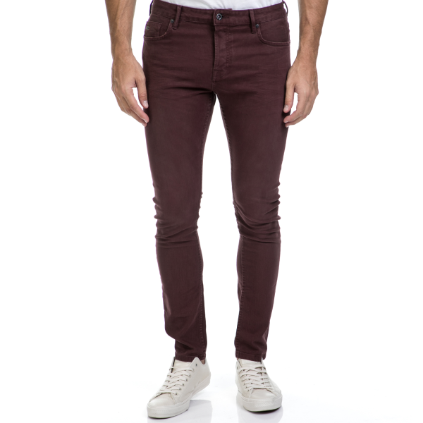 SCOTCH & SODA - Ανδρικό παντελόνι Garment dyed 5-pocket SCOTCH & SODA μπορντό