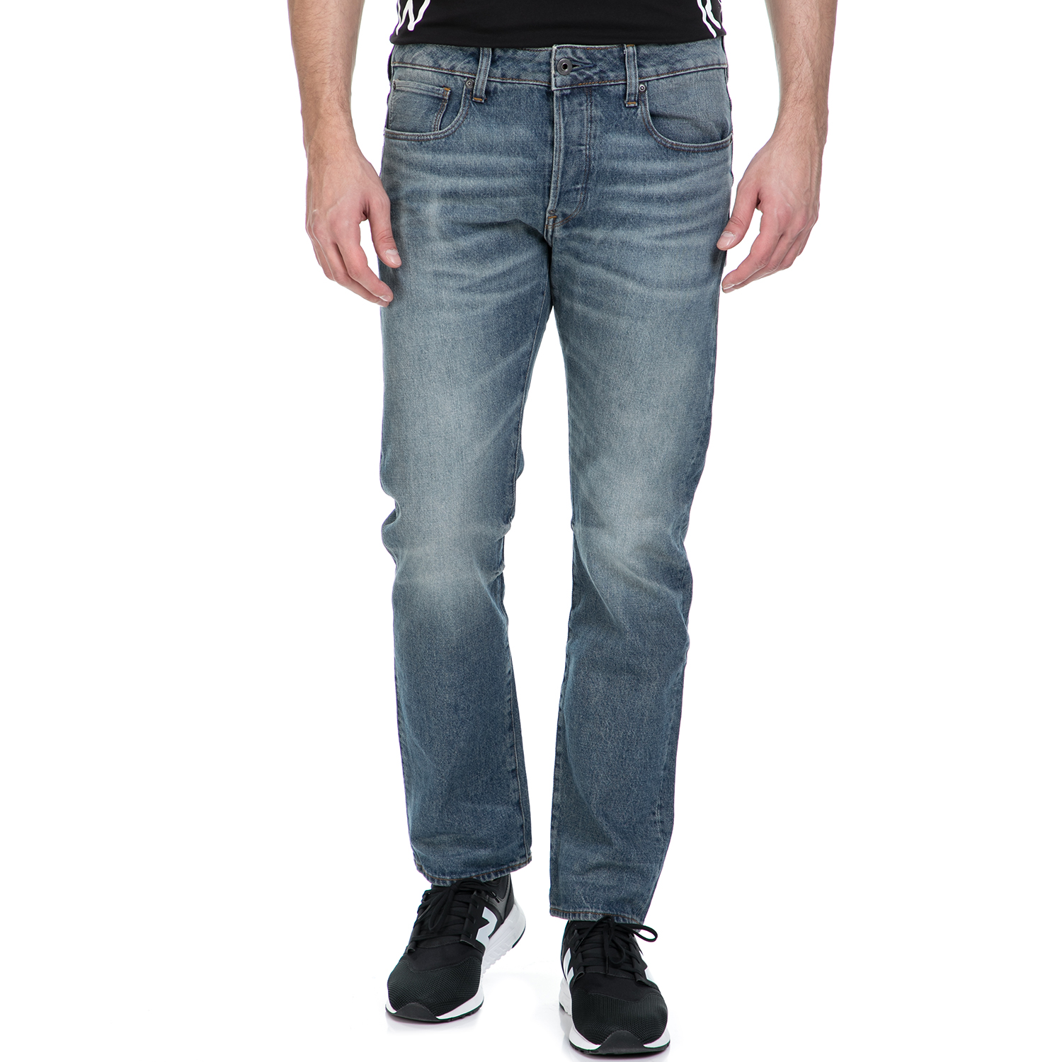 G-STAR RAW - Ανδρικό τζιν παντελόνι G-Star Raw Revend Straight μπλε με ξεβάμματα G-STAR RAW - Ανδρικό τζιν παντελόνι G-Star Raw Revend Straight μπλε με ξεβάμματα