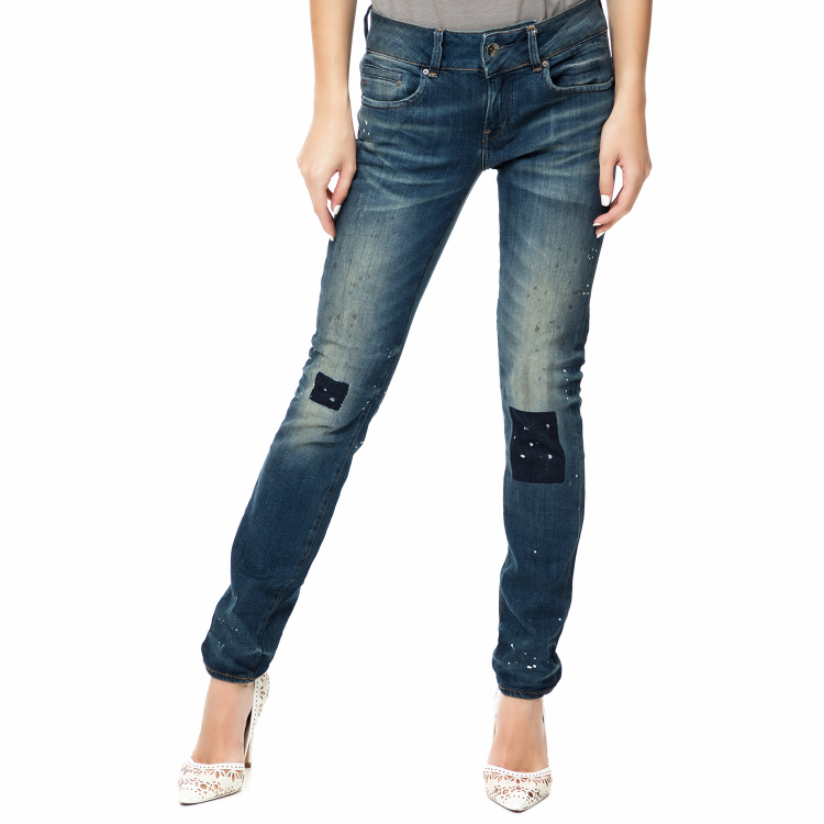 G-STAR RAW - Γυναικείο τζιν παντελόνι G-STAR RAW Midge Cody Mid Skinny μπλε με ξεβάμματα