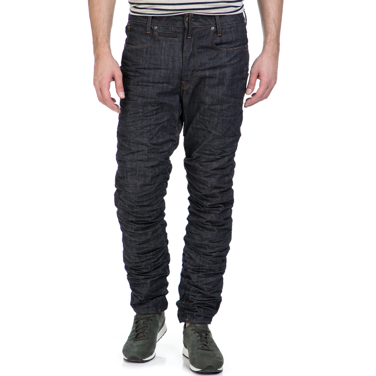 G-STAR RAW - Ανδρικό τζιν παντελόνι G-Star Raw Staq 3D Tapered σκούρο μπλε με σούρες