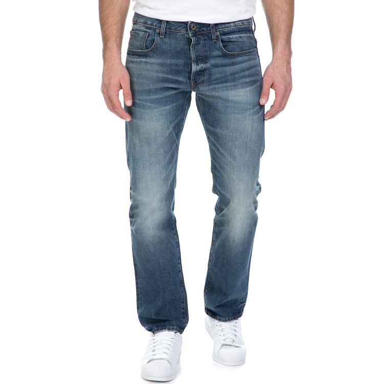G-STAR RAW - Ανδρικό τζιν παντελόνι G-Star Raw 3301 Straight μπλε με ξεβάμματα