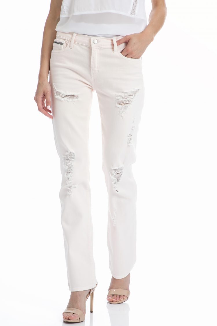 CALVIN KLEIN JEANS - Γυναικείο τζιν παντελόνι CALVIN KLEIN JEANS λευκό