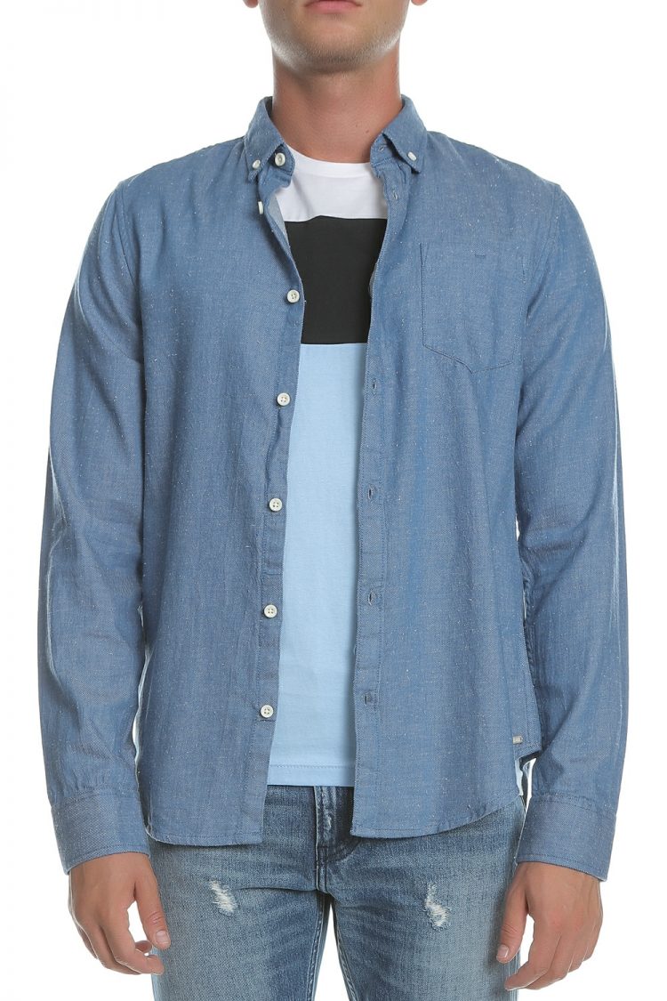 GARCIA JEANS - Ανδρικό μακρυμάνικο πουκάμισο GARCIA JEANS γαλάζιο