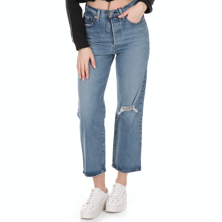 LEVI'S - Γυναικείο jean παντελόνι LEVI'S RIBCAGE STRAIGHT ANKLE HATER'S μπλε