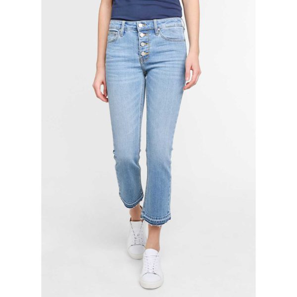FUNKY BUDDHA - Γυναικείο cropped jean παντελόνι FUNKY BUDDHA μπλε