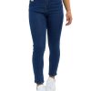 Γυναικείο μπλε τζιν παντελόνι Mom Fit με ελαστικότητα
