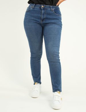 Γυναικείο μπλε ελαστικό τζιν παντελόνι σωλήνας Plus Size 5606 Γυναικείο μπλε ελαστικό τζιν παντελόνι σωλήνας Plus Size 5606