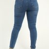 Γυναικείο μπλε ελαστικό τζιν παντελόνι σωλήνας Plus Size 4