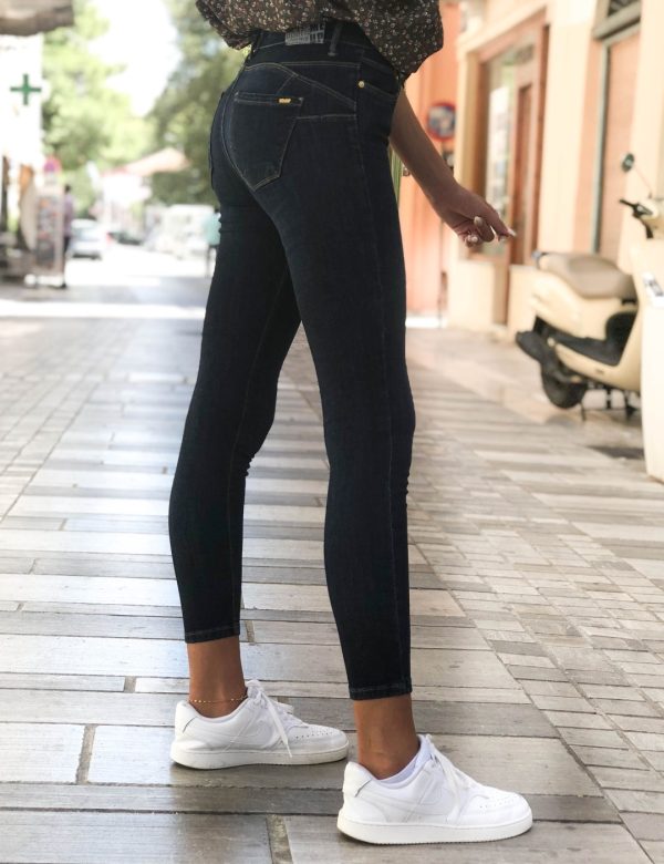 Γυναικείο μπλε ψηλόμεσο τζιν σωλήνας