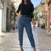 Γυναικείο Blue Jean Momfit Balloon με δώρο ζώνη LY4288