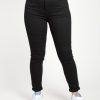 Γυναικείο μαύρο ελαστικό τζιν παντελόνι Plus Size LE1798