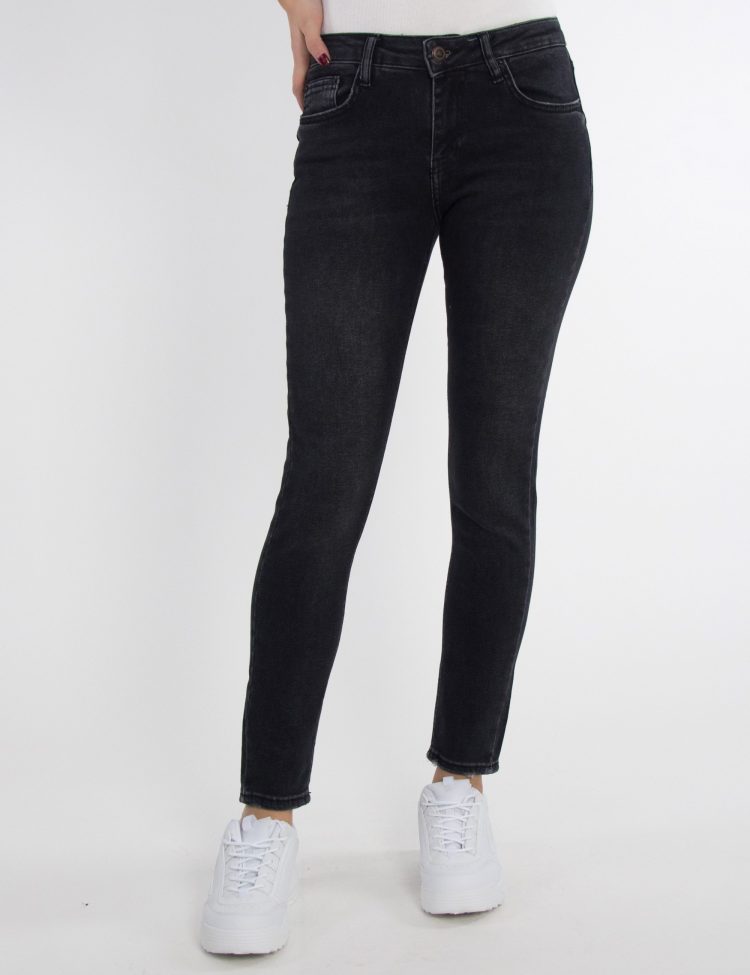 Γυναικείο μαύρο ξεθωριασμένο Jean Denim Momfit HM6189