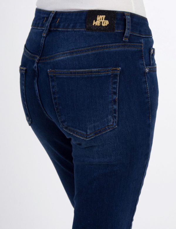 Γυναικείο Blue Jean Denim Mom Fit με ξεβάμματα