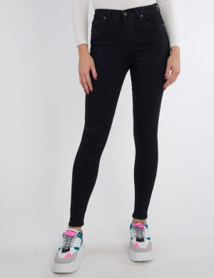 Γυναικείο μαύρο τζιν παντελόνι σωλήνας ελαστικό RP405600