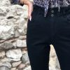 Γυναικείο μαύρο τζιν παντελόνι με λάστιχο