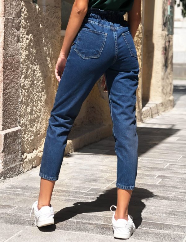 fb_100920_gynaikeia_jean-4 Γυναικείο μπλέ τζιν παντελόνι με λάστιχο